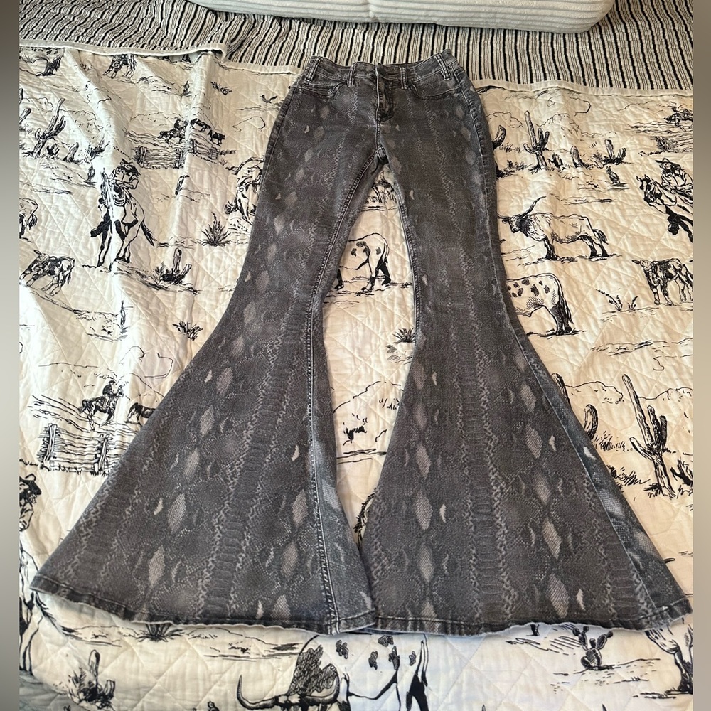 Rock & Roll Snake Print Bell Bottoms